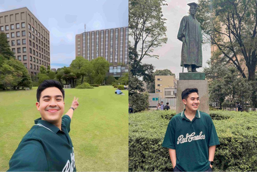 7 Potret Jerome Polin Mengunjungi Waseda University, Sekalian Reuni!