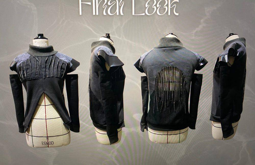 potret sweater rework karya Ancilla Elsa, salah satu mahasiswa di ESMOD Jakarta (dok. ESMOD Jakarta)