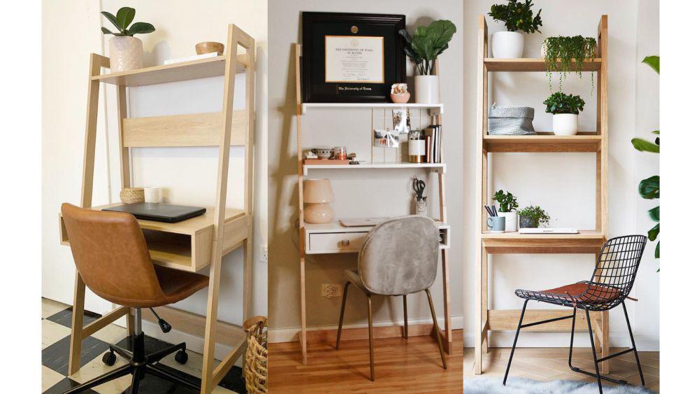 11 Inspirasi Workspace di Rumah dengan Ladder Desk, Artsy Multifungsi
