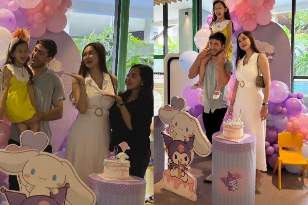 7 Momen Aura Kasih Rayakan Ultah Anak, Akur dengan Mantan Suami