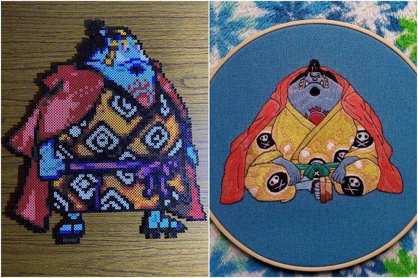 kolase potret karya buatan tangan Jinbe (reddit.com/user/Chadbigears801 | reddit.com/user/riczons)