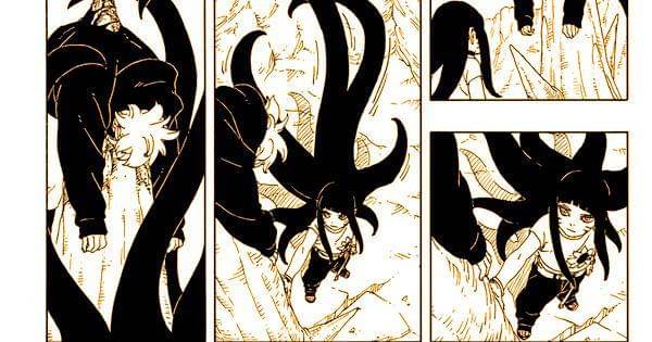 Himawari mengunakan rambutnya saat mengambil Inojin ( Dok. Shueisha / Boruto: TBV )