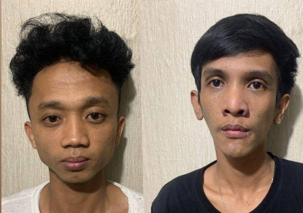 Tampang dua tersangka promotor judi online DF dan BM. (Dok. Polres Metro).