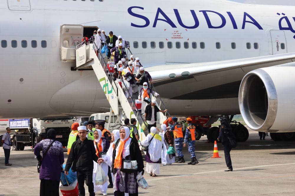Kloter 1 jemaah haji embarkasi Palembang tiba di Bandara SMB II (Dok. Kemenag Sumsel) Kloter 1 jemaah haji embarkasi Palembang tiba di Bandara SMB II (Dok. Kemenag Sumsel)