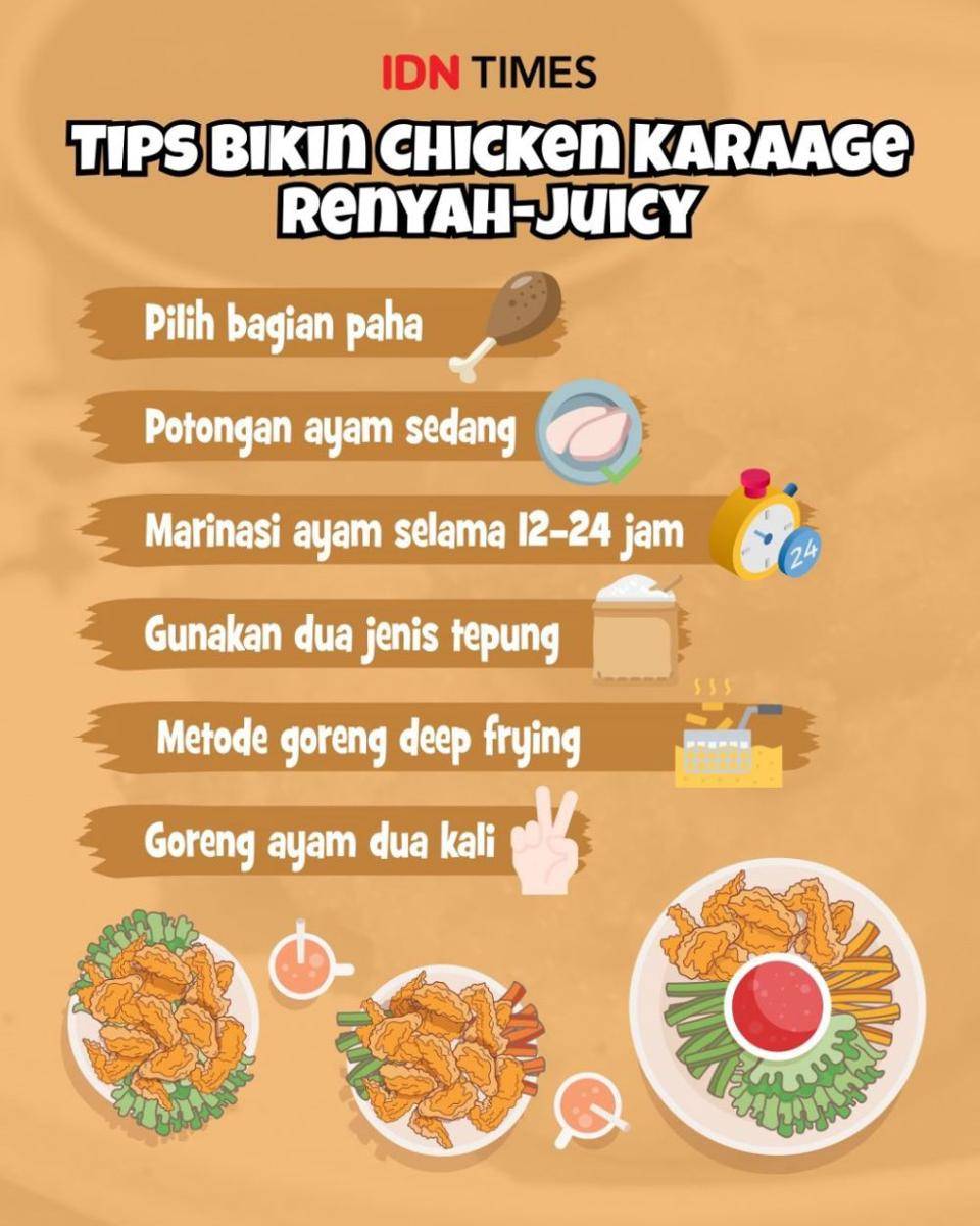Infografis cara bikin chicken karaage (IDN Times/Sukma Mardya Shakti)