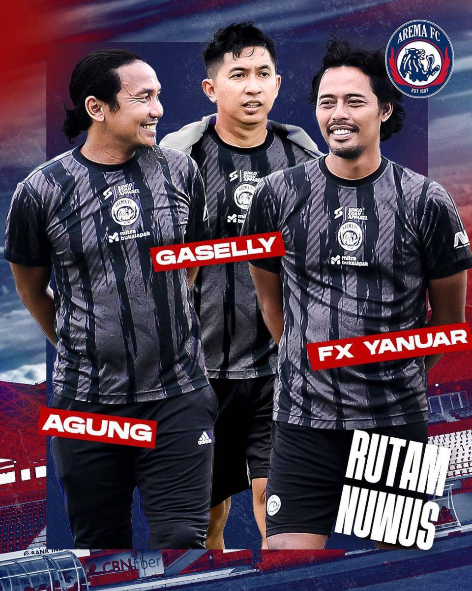 Tiga asisten Pelatih Arema FC yang hengkang. (Dok. Media Officer Arema FC)
