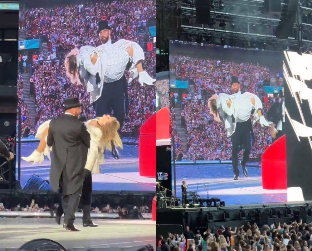 potret Travis Kelce di konser Taylor Swift (x.com/nessianxx)