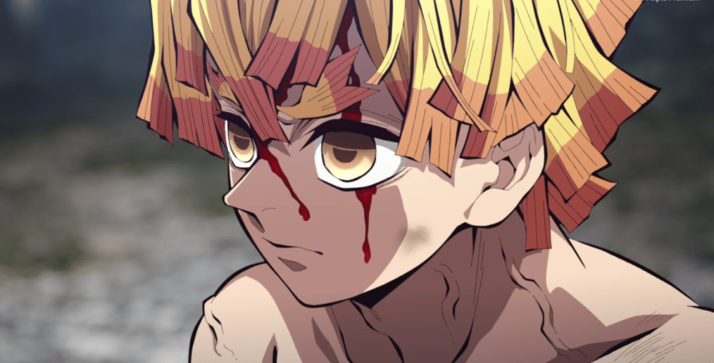 Zenitsu emosional setelah membaca surat dari Chuntaro (dok. Ufotable/ Kimetsu no Yaiba Season 4 Hashira Training Arc)