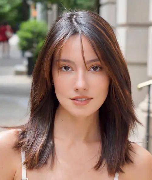 Rambut oval layer sebahu. (therighthairstyles.com)