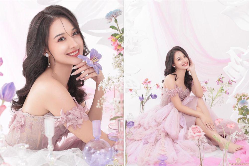 7 Photoshoot Terbaru Esta Pramanita Bertema Bunga, bak Princess