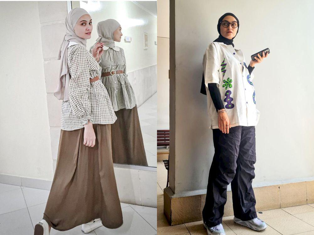 7 OOTD Hijab Oversize ala Zee Zee Shahab, Casual Look!