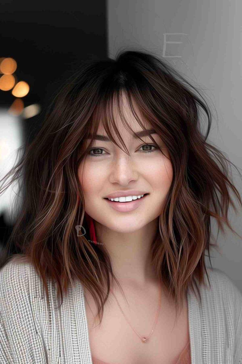Rambut oval layer sebahu. (latest-hairstyles.com)