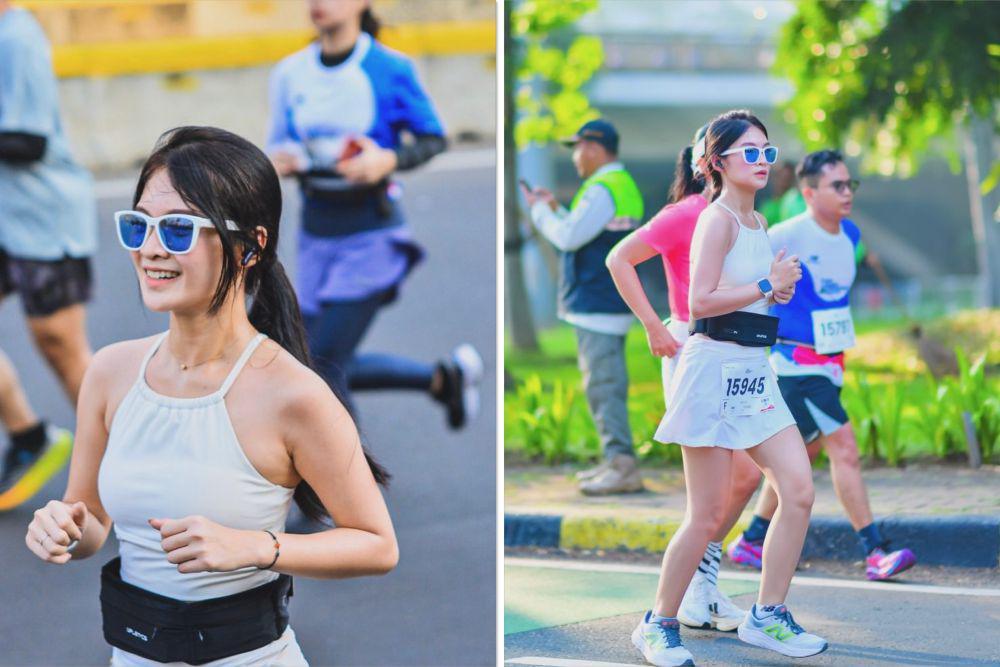7 Potret Seru Vinessa Inez Ikut Perlombaan Lari Marathon, Energik!