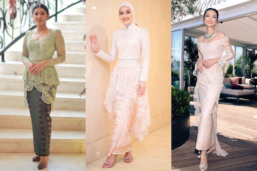 15 Ragam Kebaya Brokat Modern Artis, Modelnya Kekinian!