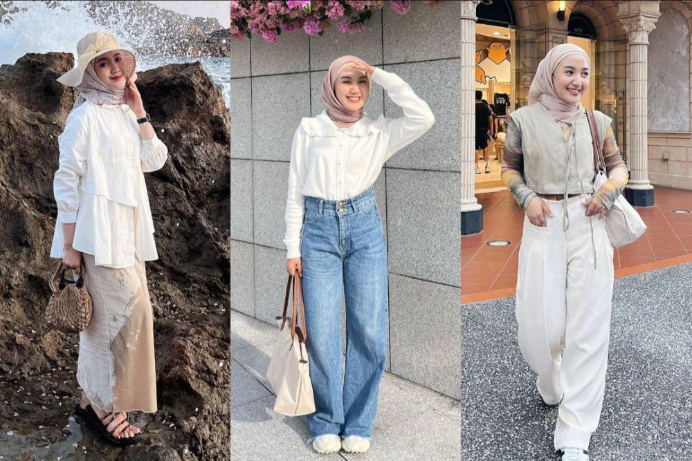 8 OOTD Hijab buat Holiday ala Thafanya Sabila, Effortless!