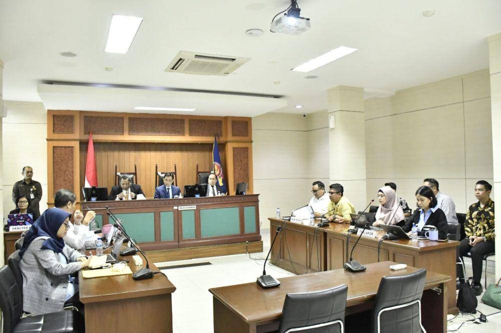Sidang perkara dugaan monopoli jasa ekspedisi Shopee. (dok. KPPU)