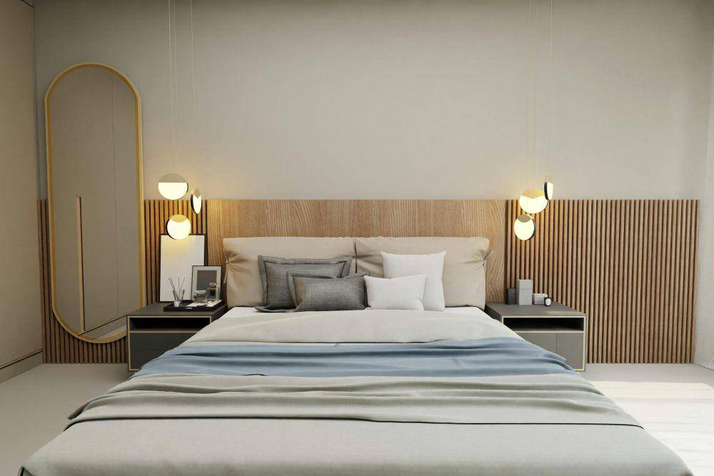ilustrasi kamar tidur utama bergaya Japandi (pexels.com/dada_design)