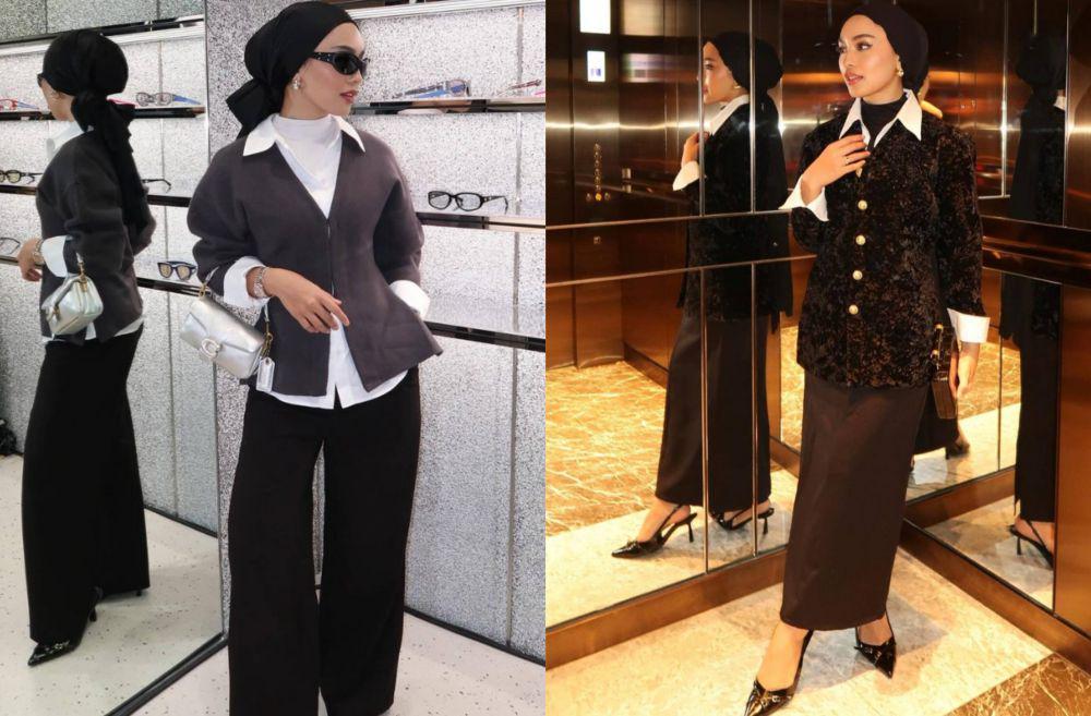 12 Inspirasi Office Look Pakai Turban ala Sharifah Rose, Fashionable!