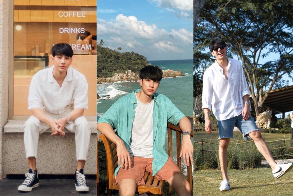 7 Ide Look Santai dengan Kemeja ala Mond Tanutchai, Kece Maksimal!
