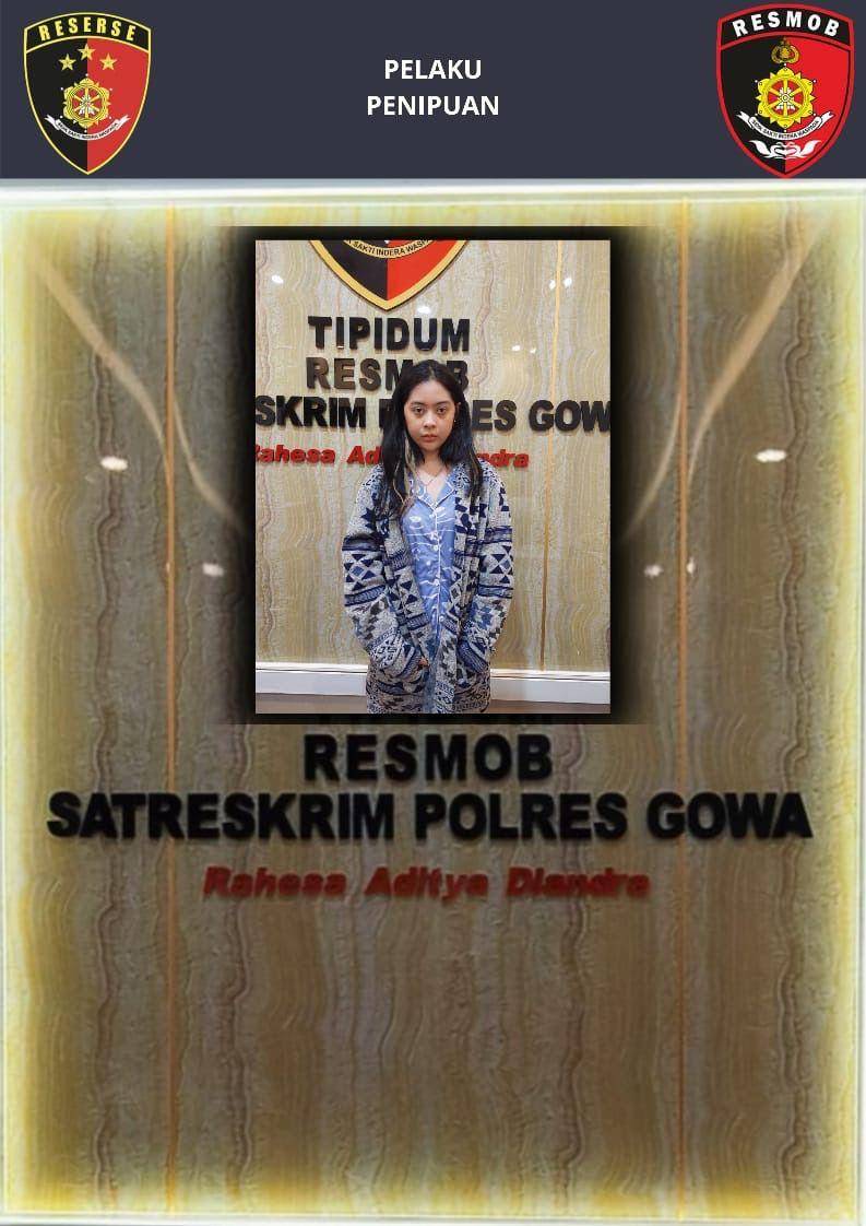 Widya Laurencia saat diamankan di Mapolres Gowa. (Dok. Istimewa)