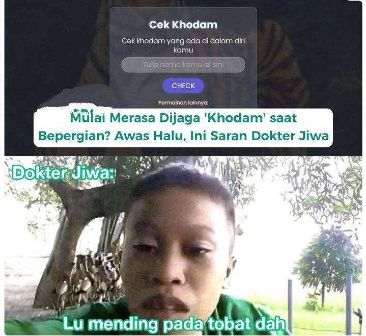 meme cek khodam (instagram.com/mrci.id)