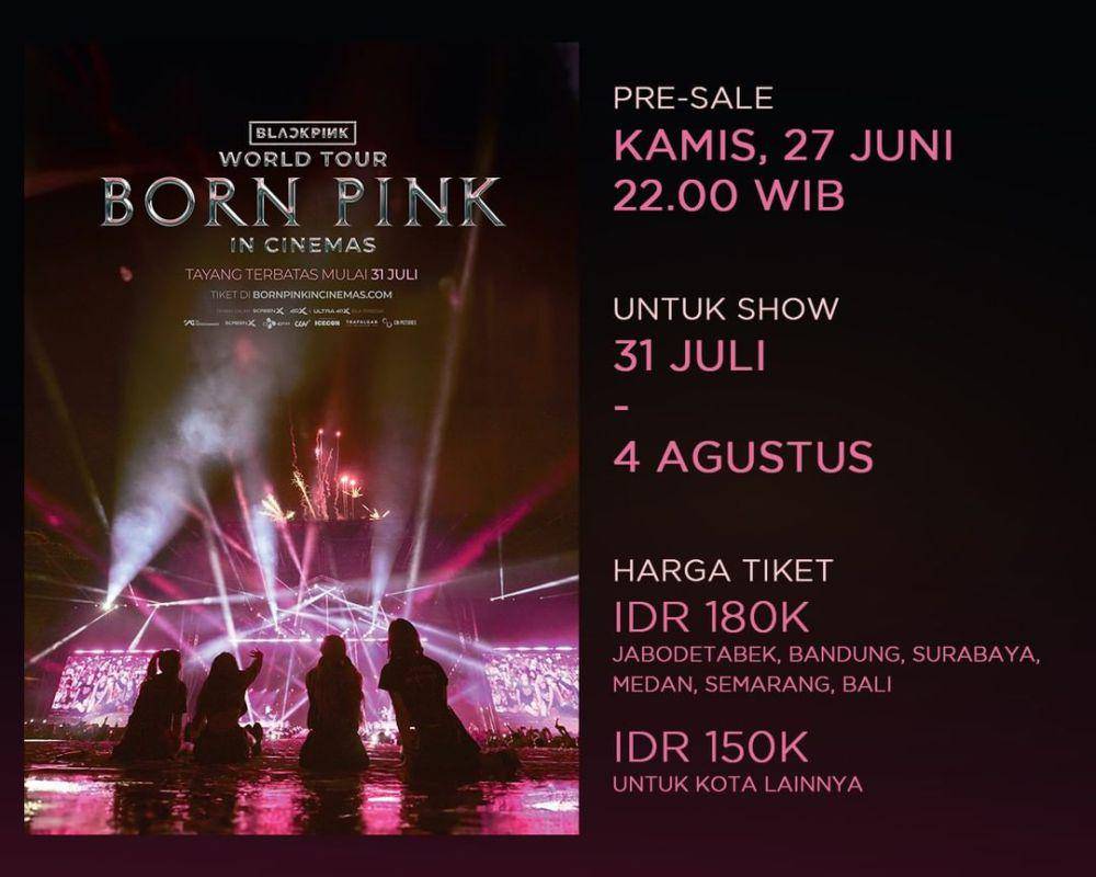harga tiket film konser BLACKPINK BORN PINK (instagram.com/cbipictures)