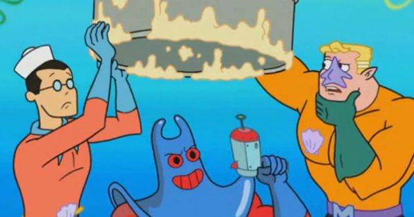 Mermaid Man mendapati saus tartar habis sebelum mengalahkan Man Ray ( Dok. Nickelodeon / SpongeBob SquarePants )