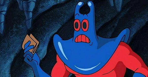 Man Ray saat mencoba mengembalikan dompet ke Patrick ( Dok. Nickelodeon /  SpongeBob SquarePants )