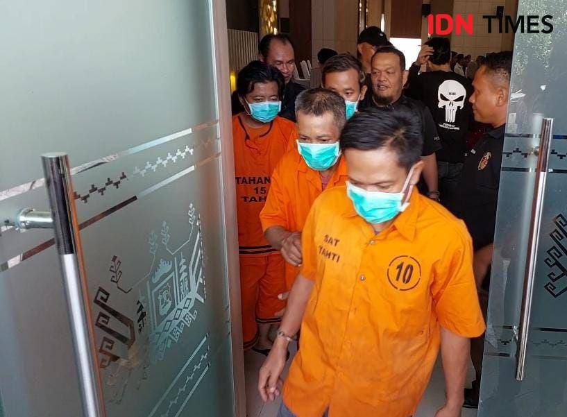Ungkap kasus judi online di Mapolda Lampung, Jumat (28/6/2024). (IDN Times/Tama Yudha Wiguna).