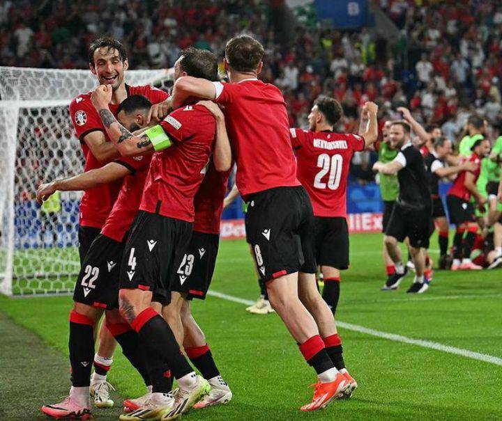 Georgia merayakan kemenangan atas Portugal (instagram.com/euro2024)