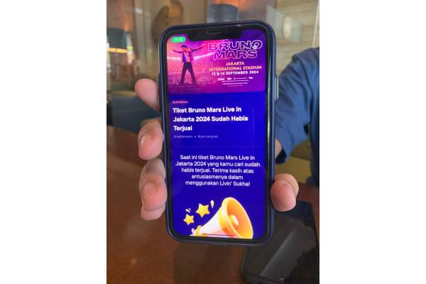 Sistem Livin’ by Mandiri dapat diandalkan dan stabil selama proses penjualan tiket konser Bruno Mars. (dok. Bank Mandiri)