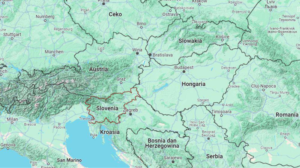 Peta Slovakia dan Slovenia (tangkapan layar Google Maps)
