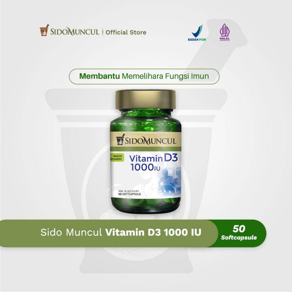 Rekomendasi suplemen vitamin D untuk rambut rontok (Shopee.com/Sido Muncul Official Store)