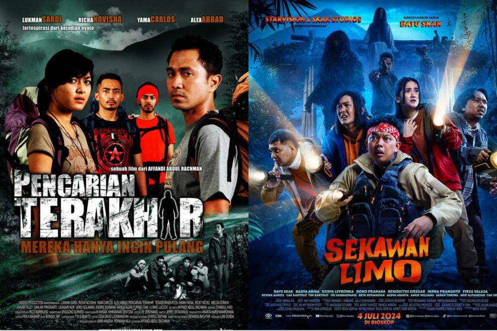 Film horor tentang pendakian gunung (dok. Starvision Plus / Sekawan Limo | dok. Vandea Production / Pencarian Terakhir)