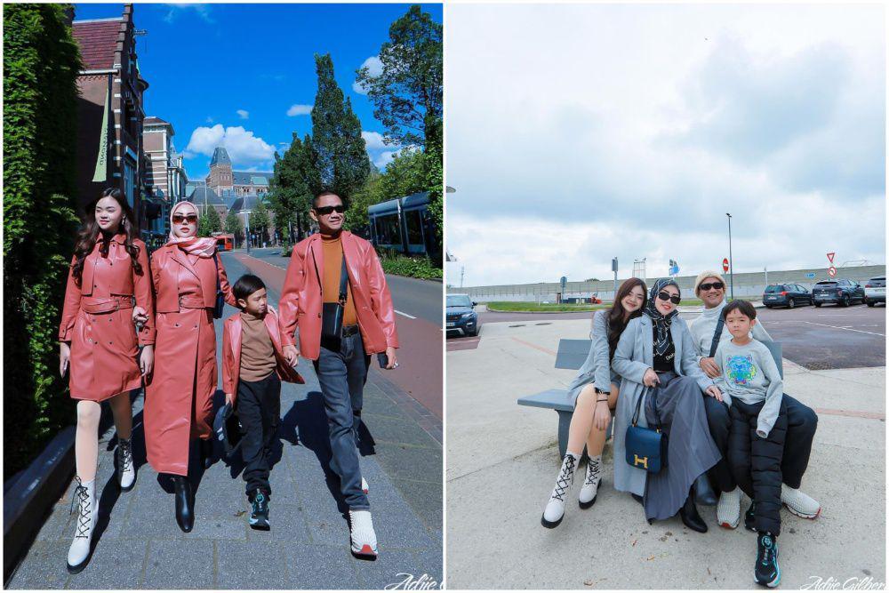 10 Potret Keluarga Bella Shofie Liburan ke Eropa, Outfit-nya Matching!