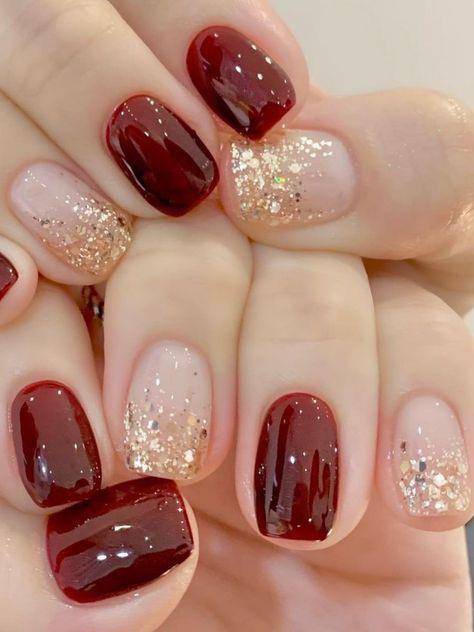 inspirasi nail art maroon (pinterest.com/Scrappy Bennazar)