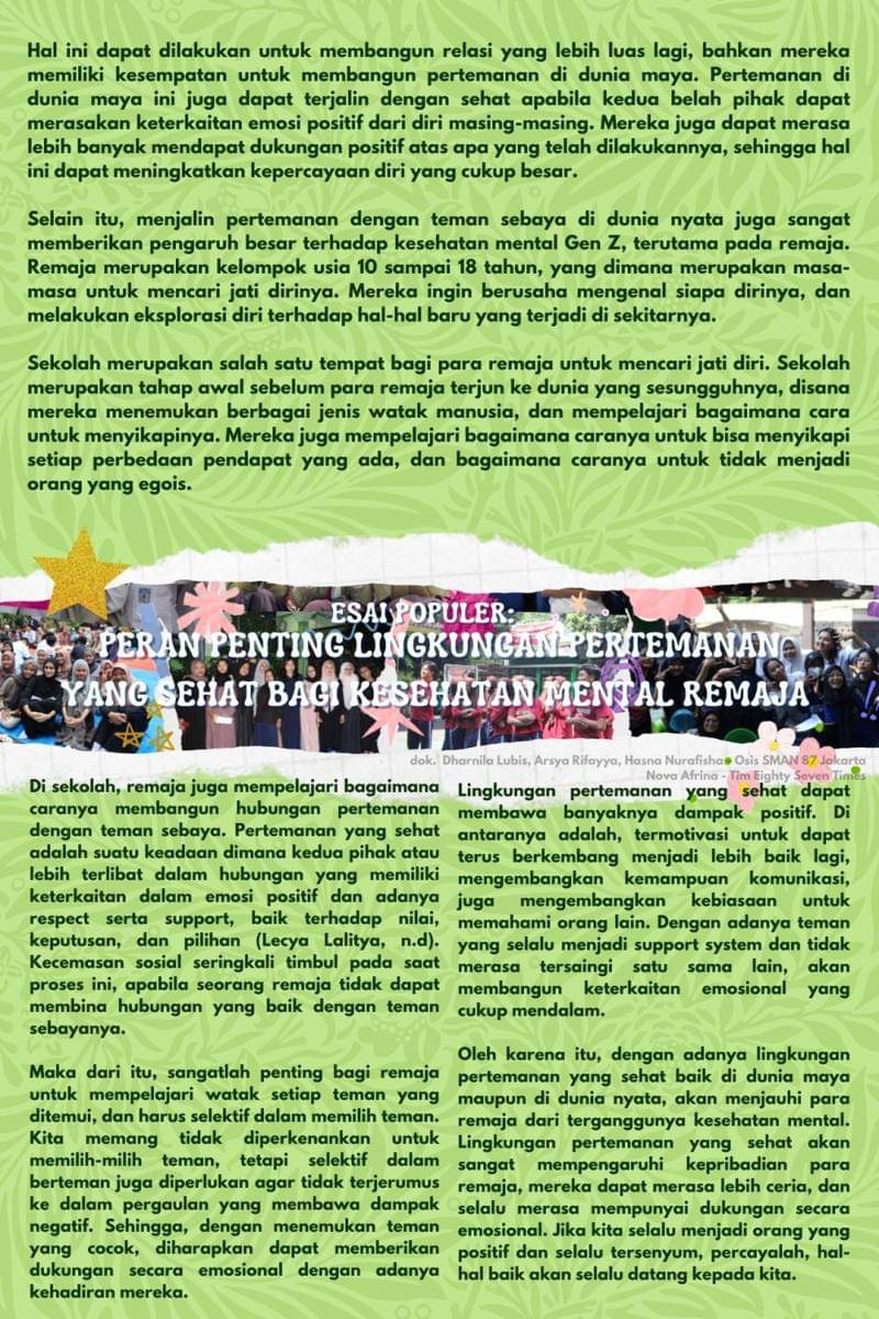 IDN Times Xplore/Eighty Seven Times_SMA Negeri 87 Jakarta