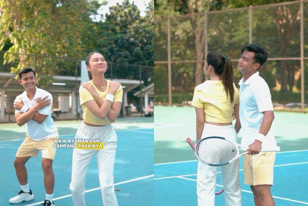 potret Azizah Salsha main tenis bareng Pratama Arhan (instagram.com/azizahsalsha_)