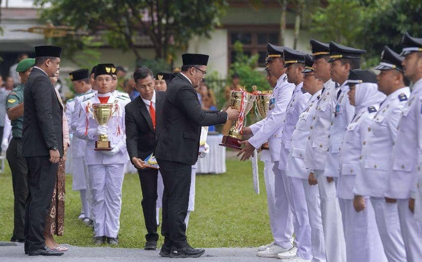 Walikota Medan, Bobby Nasution saat memimpin upacara Hari Ulang Tahun Kota Medan yang ke-434 tahun (Dok. Diskominfo Medan)