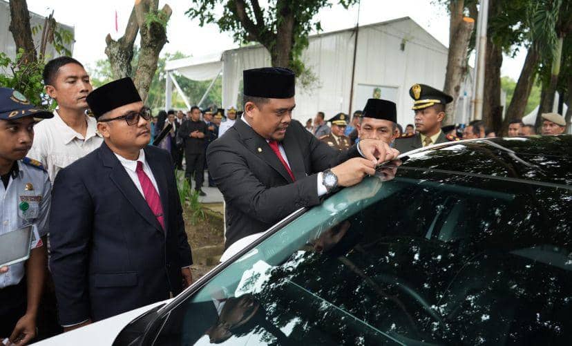 Walikota Medan, Bobby Nasution saat memimpin upacara Hari Ulang Tahun Kota Medan yang ke-434 tahun (Dok. Diskominfo Medan)