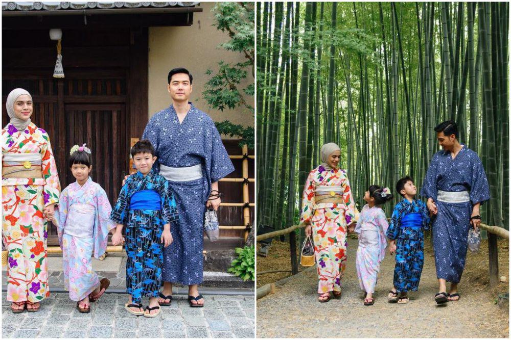 10 Photoshoot Keluarga Nycta Gina pakai Kimono di Jepang, Photogenic!