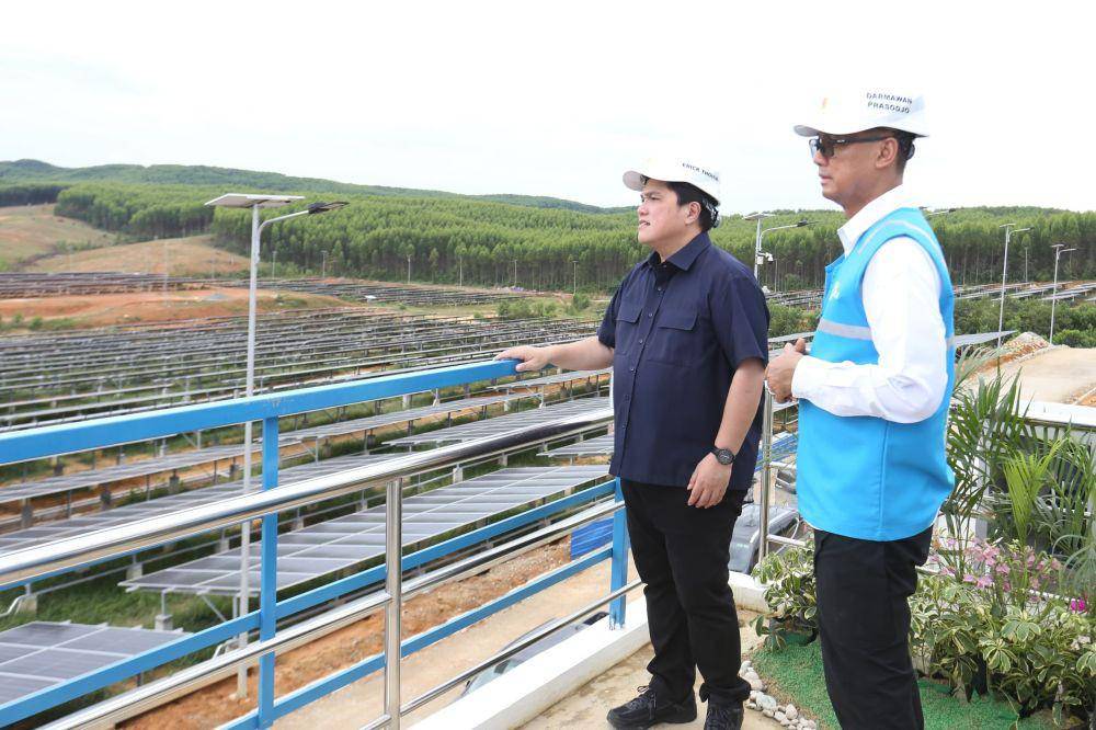 Menteri Badan Usaha Milik Negara (BUMN) Erick Thohir mengapresiasi gerak cepat PLN dalam menghadirkan pasokan energi bersih di Ibu Kota Nusantara, Sabtu (29/6/2024). Foto PLN