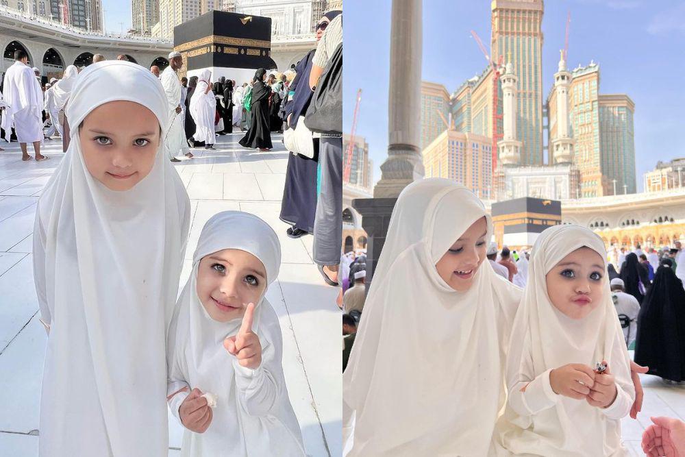 7 Potret Shireen dan Shakira Jalani Umrah setelah Musim Haji, Gemas!