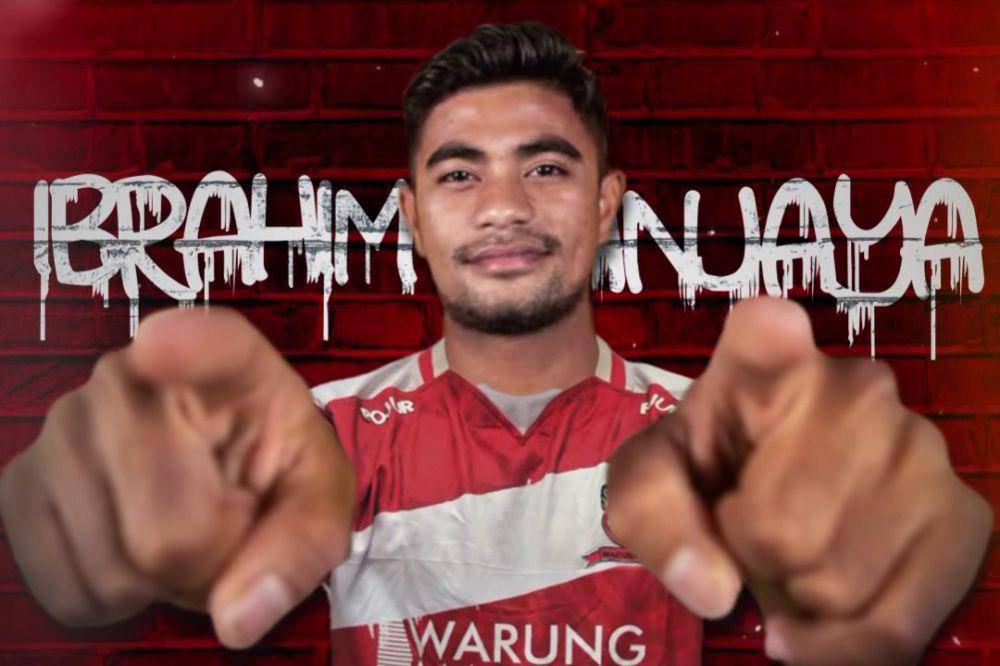 Ibrahim Sanjaya sebagai pemain baru Madura United untuk musim 2024/2025. (instagram.com/maduraunited.fc)