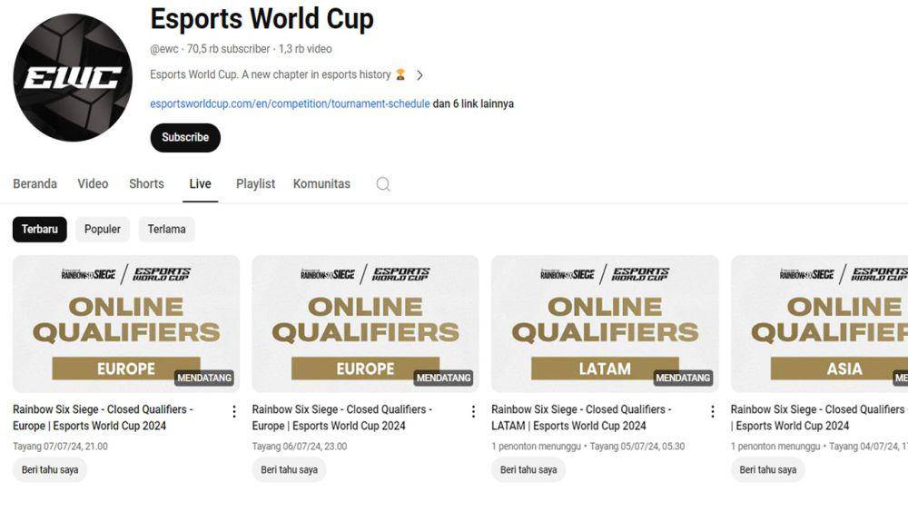 kanal Esports World Cup (YouTube.com/Esports World Cup)