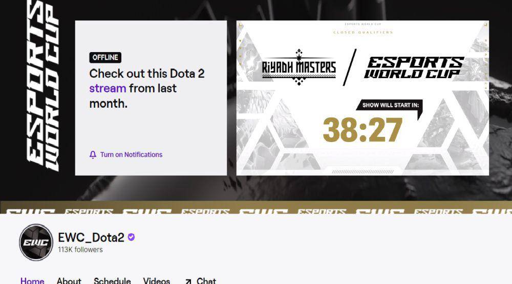 Channel EWC cabang Dota 2 di Twitch. (Twitch.com/EWC_Dota2)