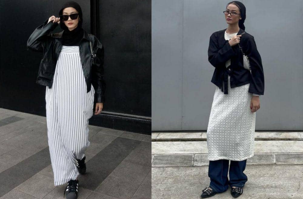 10 Inspirasi Outfit Black and White ala Andini Ajeng, Super Catchy!
