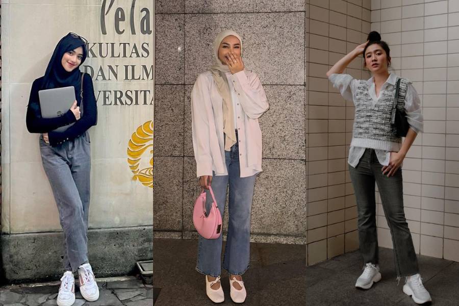 outfit kuliah dengan celana (instagram.com/shireeenz | adyaasyra | febbyrastanty)