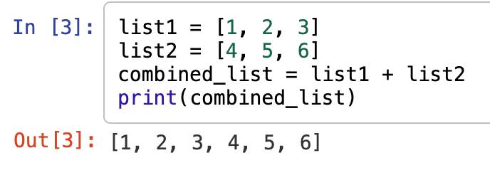 Coding fungsi concatenate dengan menggabungkan list yang berisi kumpulan angka (cocalc.com/Reyvan Maulid)