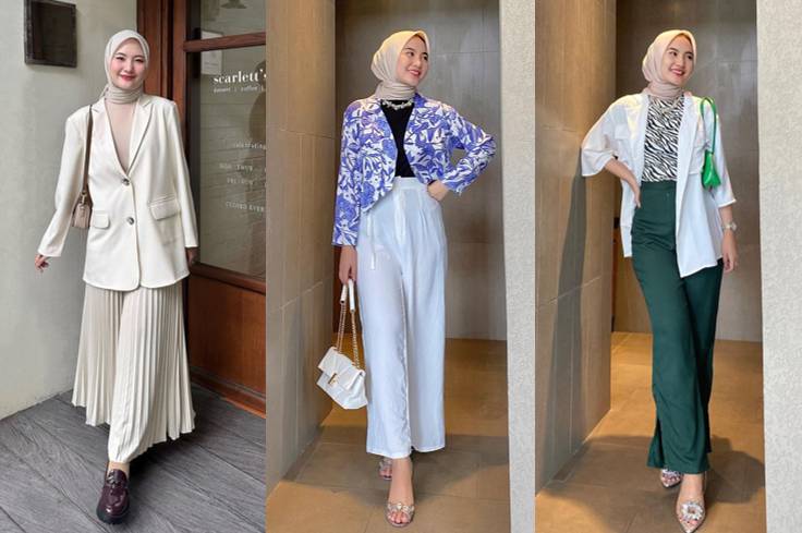 ide outfit hijab pakai blazer ala Intan Ghazella (instagram.com/intanghazll_)